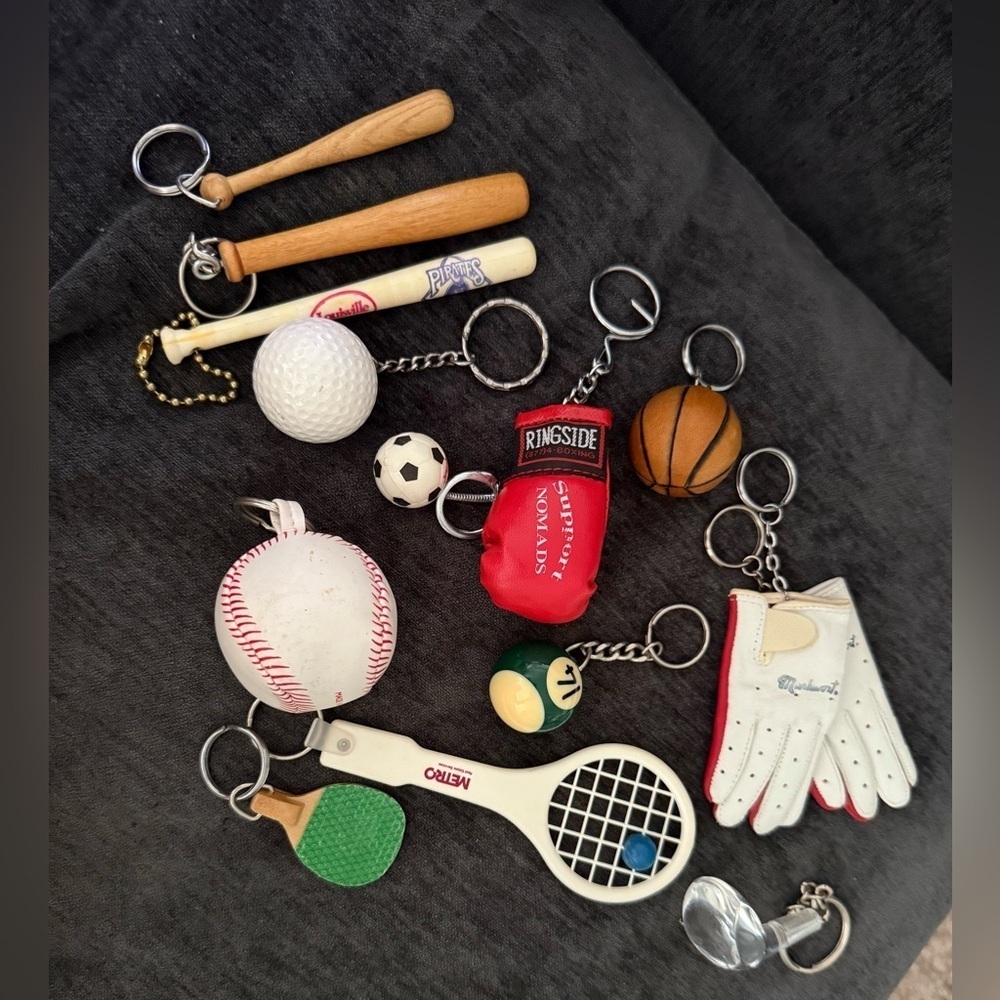 vintage 14 Sports Themed Keychains